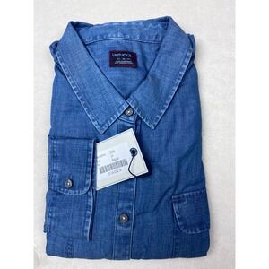 UNTUCKit Zara Denim Shirt Size 14 Regular Fit NWT Tencel Long Sleeve Button Down